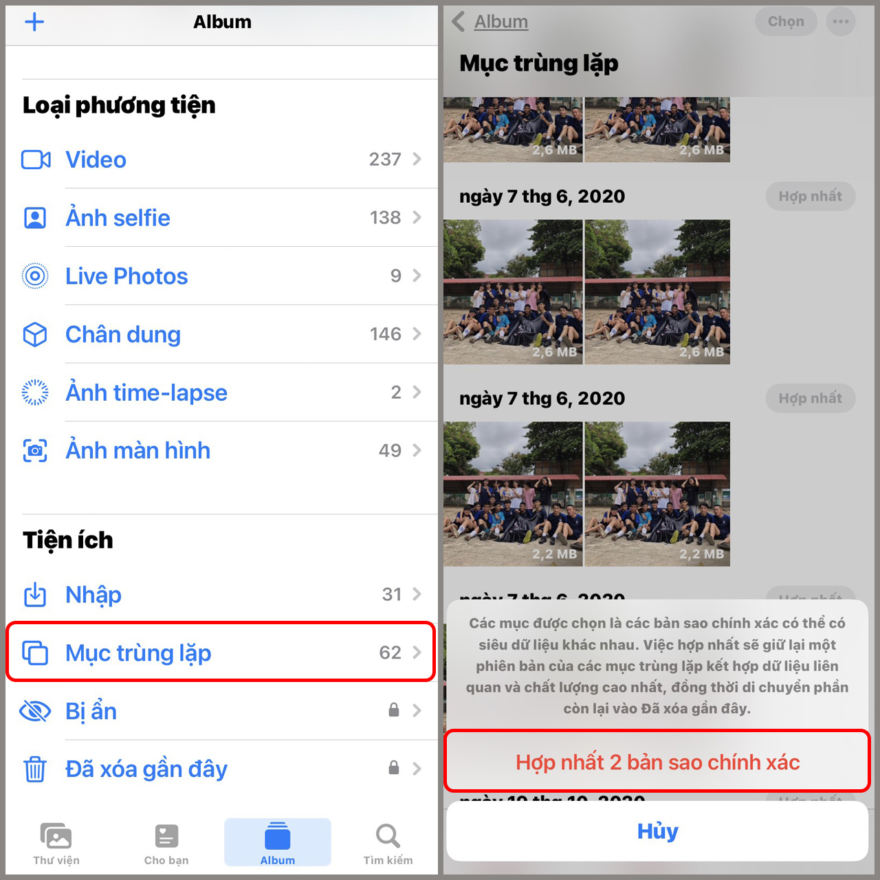 Đồng bộ hóa ảnh lên iCloud